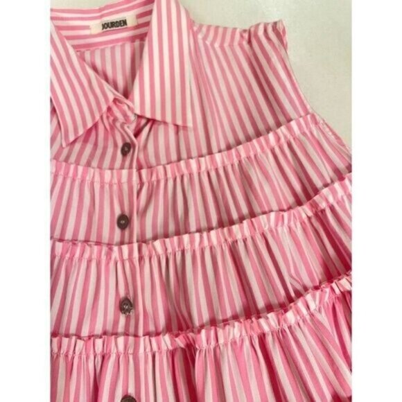 Jourden Designer Pink Stripe Jeffrey Swing Dress 40 US 8 10 NWT - Picture 6 of 9